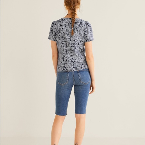 Mango Flower Printed Buttoned Blouse - Picture 4 of 7